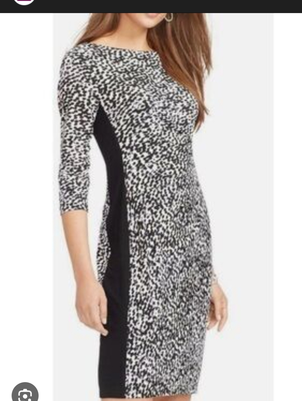 Lauren Ralph Lauren Black & White Printed Sheath Dress Size 10